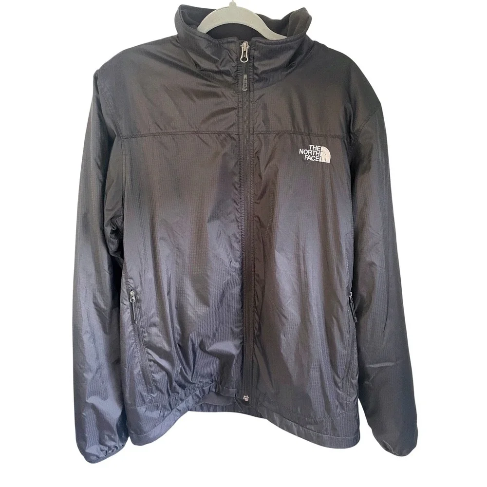 The North Face Full Zip Jacket Black Fleece Lined Lightweight Mens Size‎ L